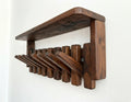 Walnut Coat Rack With Shelf, Rustic Wooden Wall Hooks, Handmade Walnut Wall Mounted Coat Hanger, Entryway Organizer, Wood Hat Rack